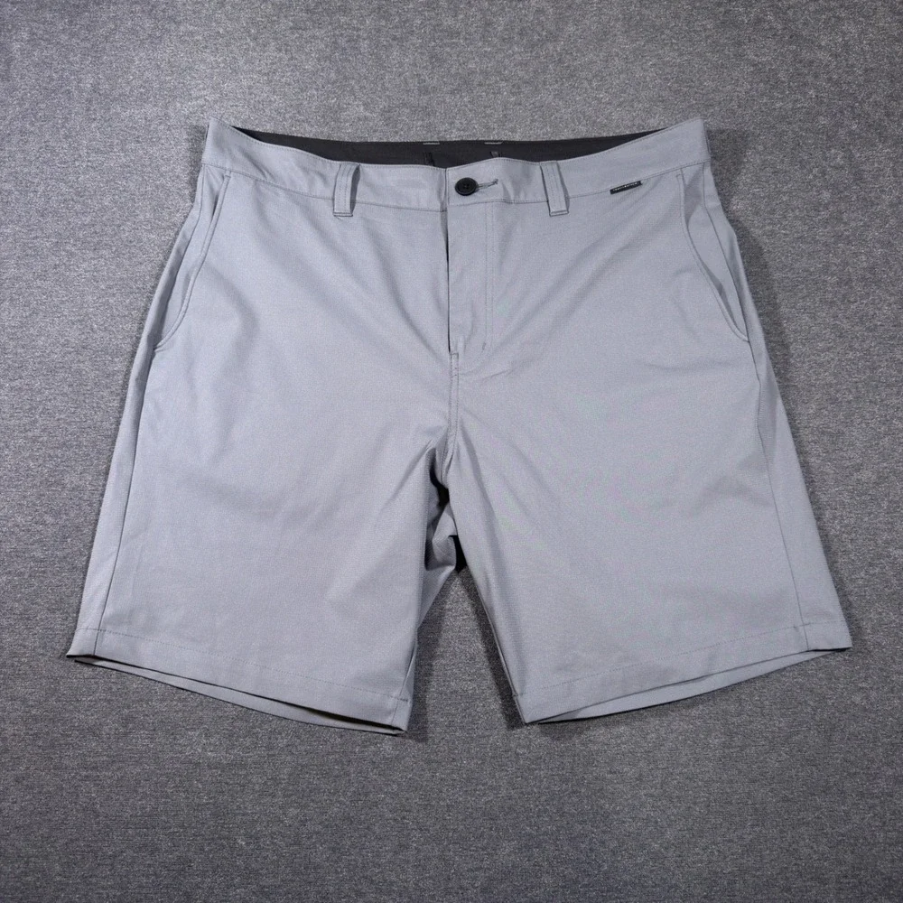 TravisMathew Golf Shorts Mens 38 Grey Beck Performance Stretch Casual Chino